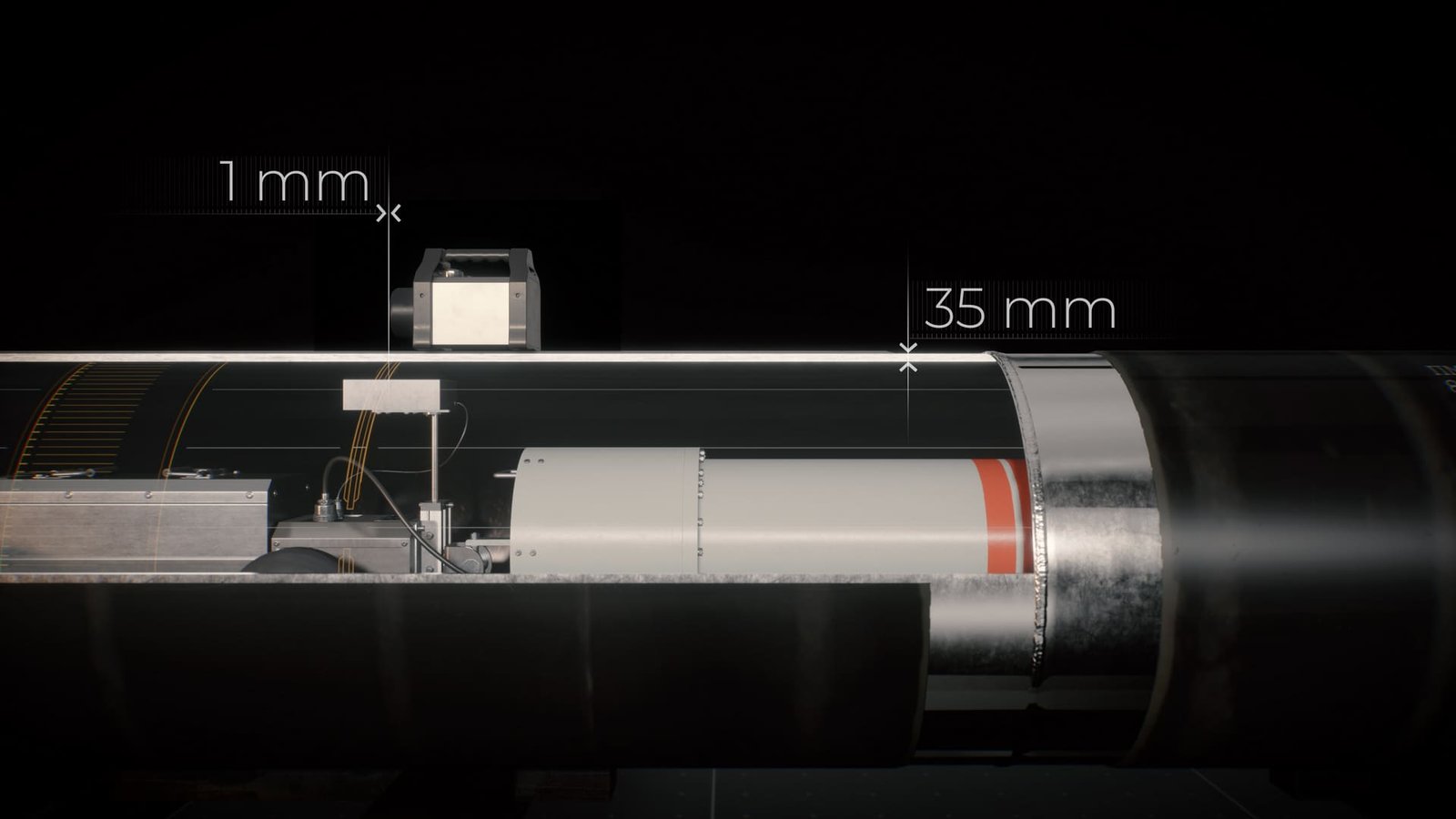 Magnetic positioning inside the pipe